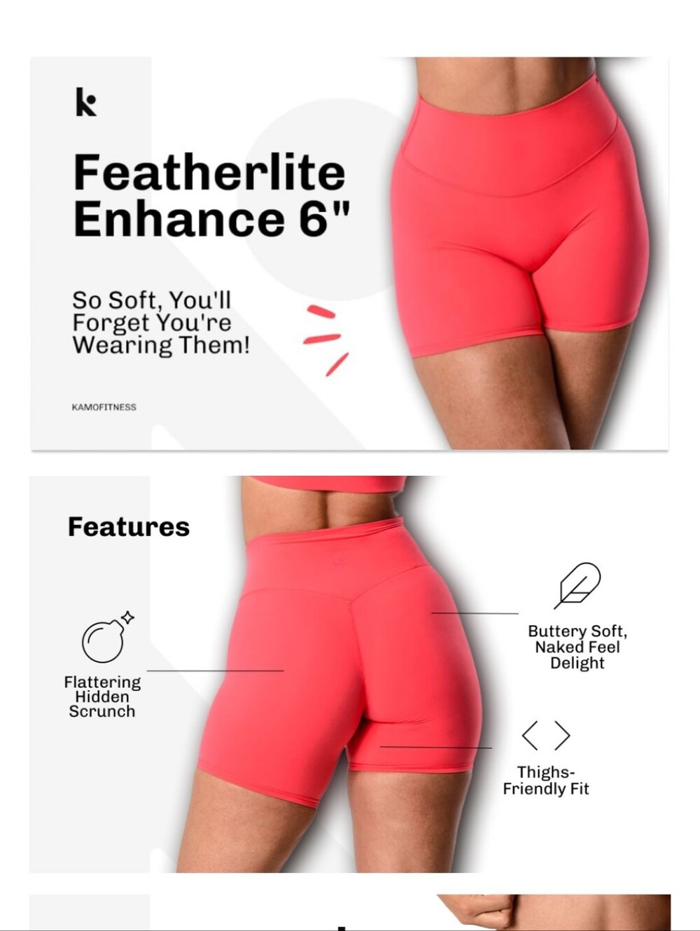 Kamo Fitness Featherlite 6" Shorts Navy - Medium - Picture 5 of 6